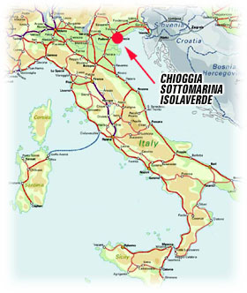 Map Italy Chioggia sottomarina lido